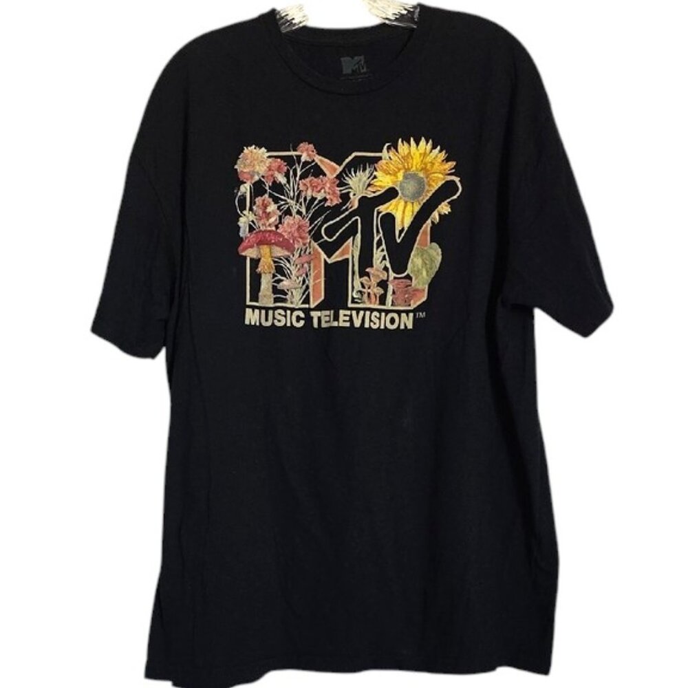 MTV Classic Men's Black 1XL/TG Graphic Short Sleeve Crew Neck T-Shirt T9